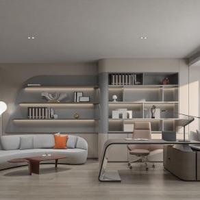 现代经理办公室3D模型下载